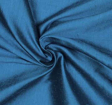 Hedvábný dupion, hladký, šanžánový, černo-tyrkysový