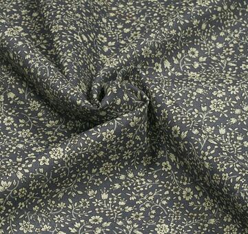 Japonská bavlněná látka FLOWNNY, šatovka, krémovo-šedá