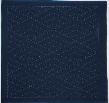 Hana-Fukin sashiko utěrka 33 × 33 cm "hishi seigaiha", indigo