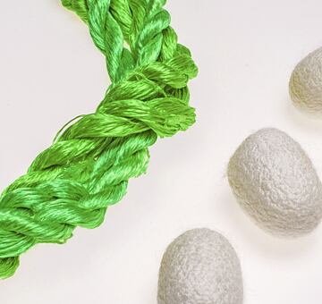 Przędza do haftu, 100% jedwab, jasnozielony 5-7