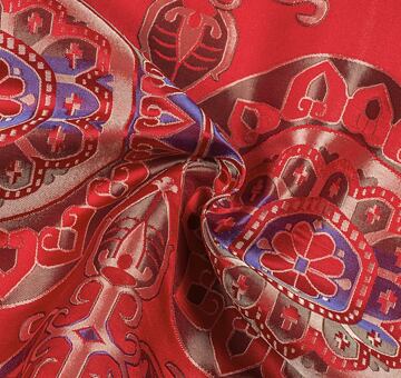 Brokat Saint Lambert, mieszanka jedwabiu, kolor czerwony II. jakość