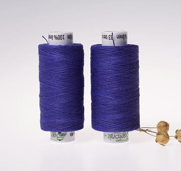 Lněná nit střední, 33 x 2, 200m, modrofialová