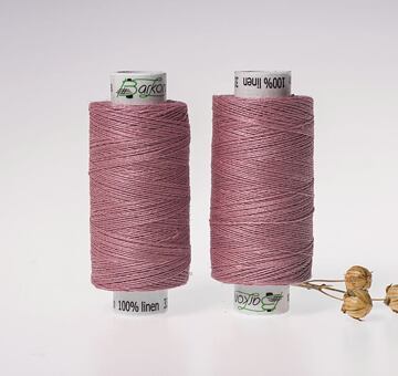 Lněná nit střední, 33 x 2, 200m, starorůžová