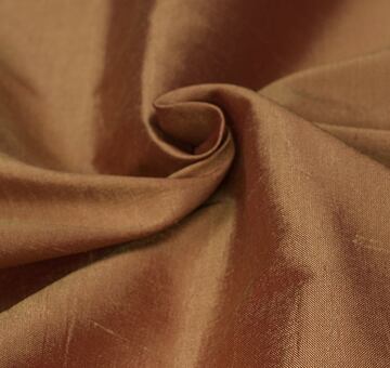 Hedvábný dupion, hladký, šanžánový, zlato-červený