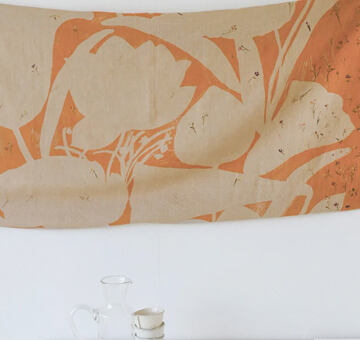 Nani IRO japońska bawełna organiczna "Sanga", podwójna gaza, pomarańczowy