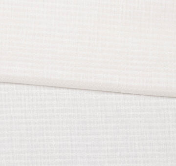 Záclonový len s vytkávaným vzorem – bílá ivory