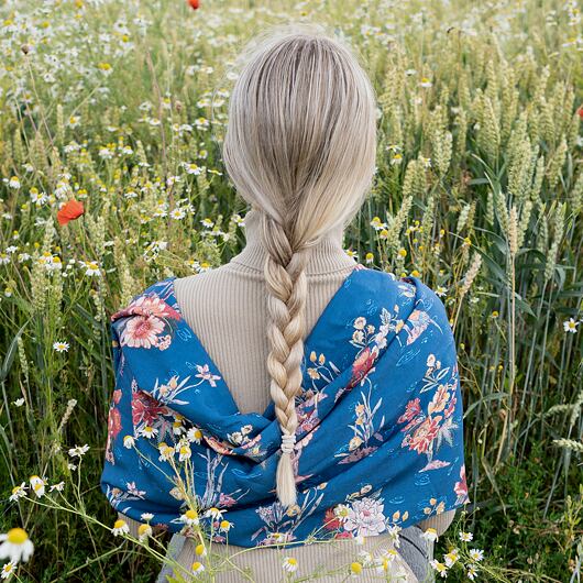 Modrá viskóza metráž