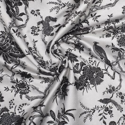 Brokát Japonsko, černo-stříbrný, II.jakost