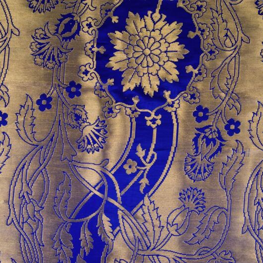 Zlatohlav historický brokát na středověký kostým z přírodního hedvábí © Sartor Bohemia