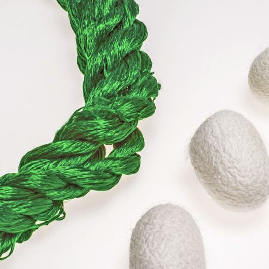 Nić do haftu, 100% jedwabiu, zielona