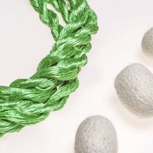 Nić do haftu, 100% jedwabiu, zielona