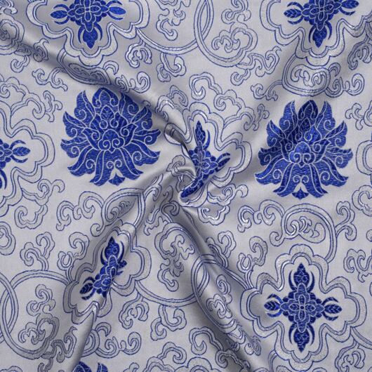 Brokát leknín, modro-stříbrný