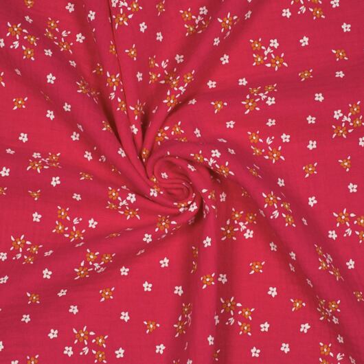 Dvojitá gázovina mušelín Maia, bio bavlna, růžová