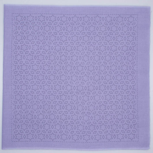 Hana-Fukin sashiko utěrka 33 × 33 cm "stars", lila