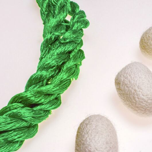 Nić do haftu, 100% jedwabiu, zielona