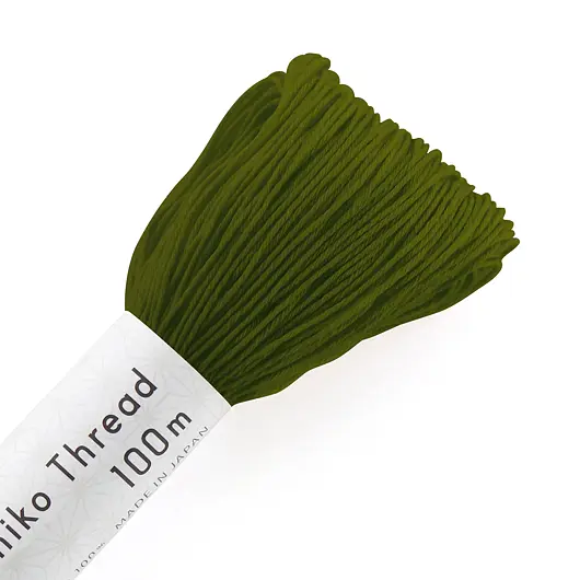 Vyšívací příze na sashiko Olympus 100m, olivově zelená 138