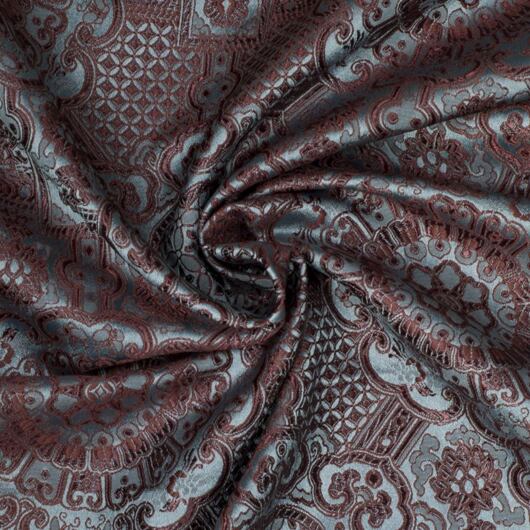 Brokát Ming, hnědo-ocelově modrý