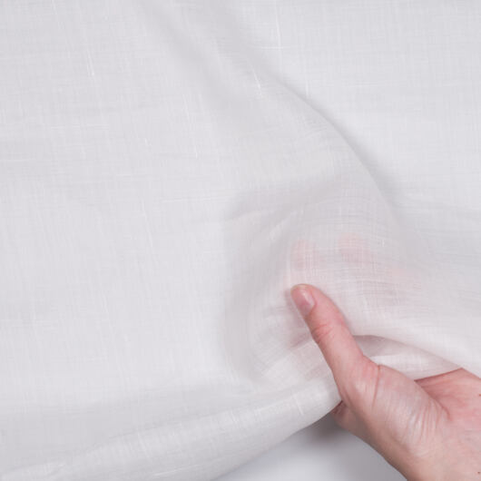 Lněný voál, čistě bílý