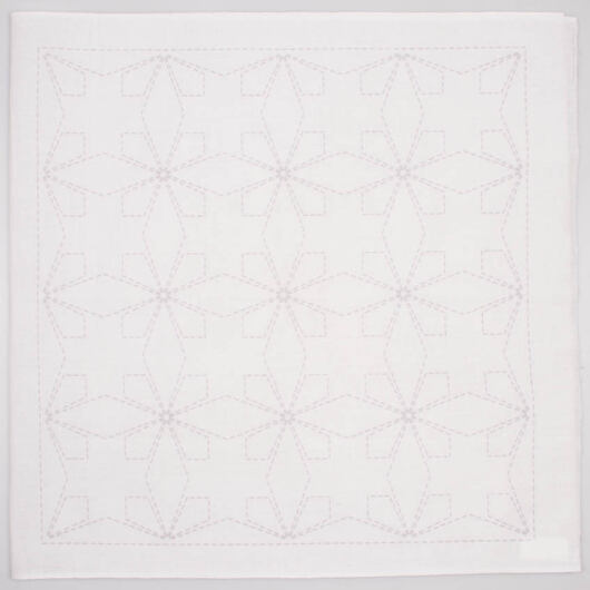 Hana-Fukin sashiko utěrka 34 × 34 cm "tessen", bílá