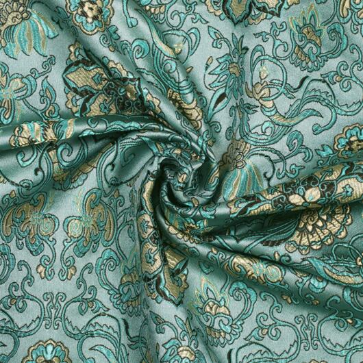 Brokat chryzantemowy, złoto-kwaśny