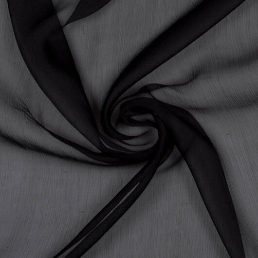 Černá látka šifon hedvábí metráž