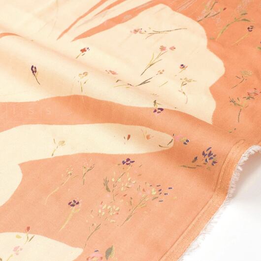 Nani IRO japońska bawełna organiczna "Sanga", podwójna gaza, pomarańczowy