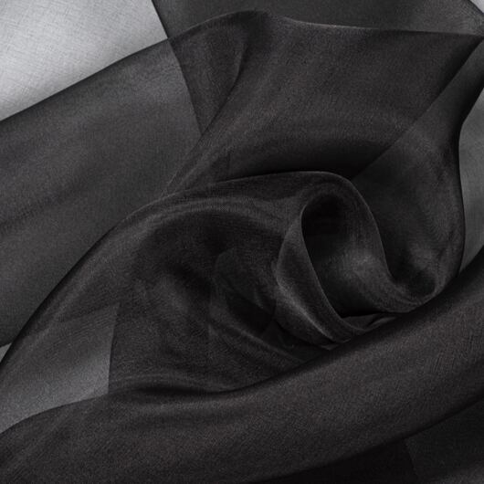 Hedvábná organza, černá, 2m