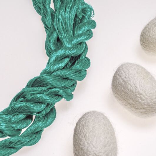 Nić do haftu, 100% jedwabiu, zielona