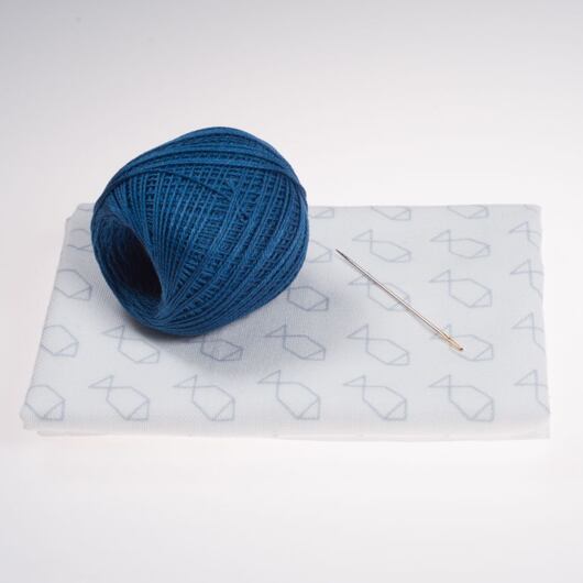 Zestaw do haftu japońskiego sashiko 34x34 cm, ryba