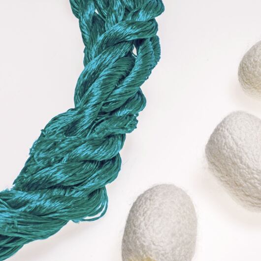 Vyšívací nit, 100% hedvábí, tyrkysová