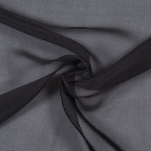 Hedvábný šifon, černý