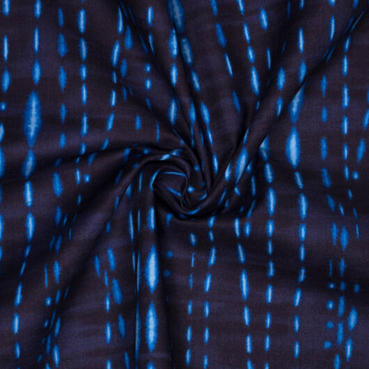 Japońska bawełniana sukienka Kokka "batik", ciemnoniebieska