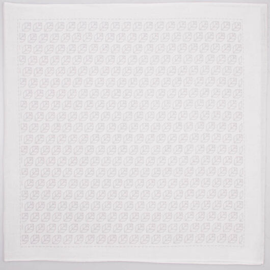 Hana-Fukin sashiko utěrka 34 × 34 cm "listí", bílá