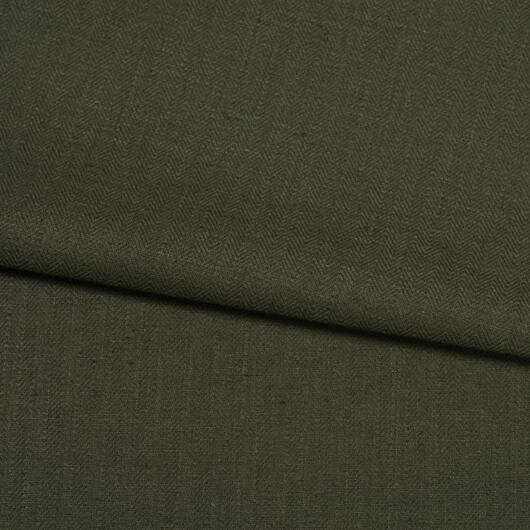 Len s bavlnou, rybí kost, khaki