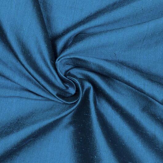 Hedvábný dupion, hladký, šanžánový, černo-tyrkysový