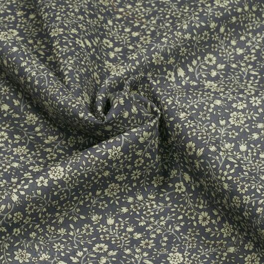 Japonská bavlněná látka FLOWNNY, šatovka, krémovo-šedá