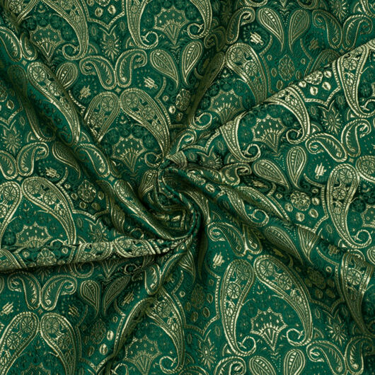 Zelený brokát, zeleno-zlatý