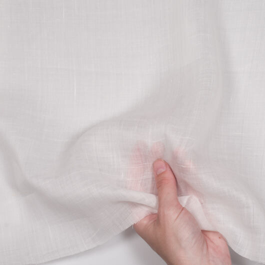 Lněný voál, bílá ivory