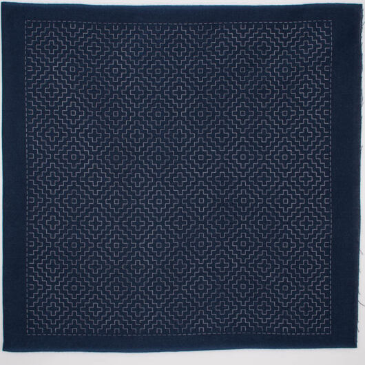 Hana-Fukin ściereczka sashiko 33 × 33 cm "kaki no hana", indygo