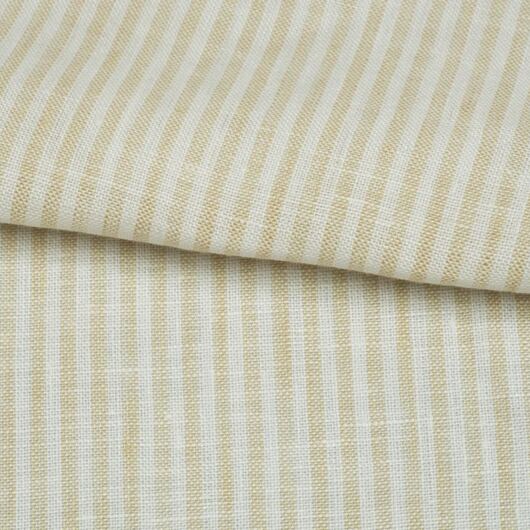 Lněné plátno, lehké, proužkované, béžovo-bílé