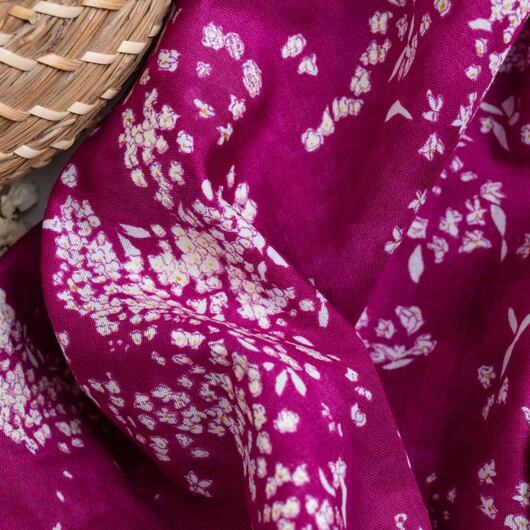 Nani IRO japońska bawełna organiczna "Lei nani", podwójna gaza, magenta