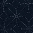 Hana-Fukin sashiko utěrka 33 × 33 cm "kamon", indigo