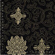 Brokát leknín, černo-zlatý
