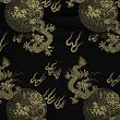 Čínský brokát s drakem, zlato-černý